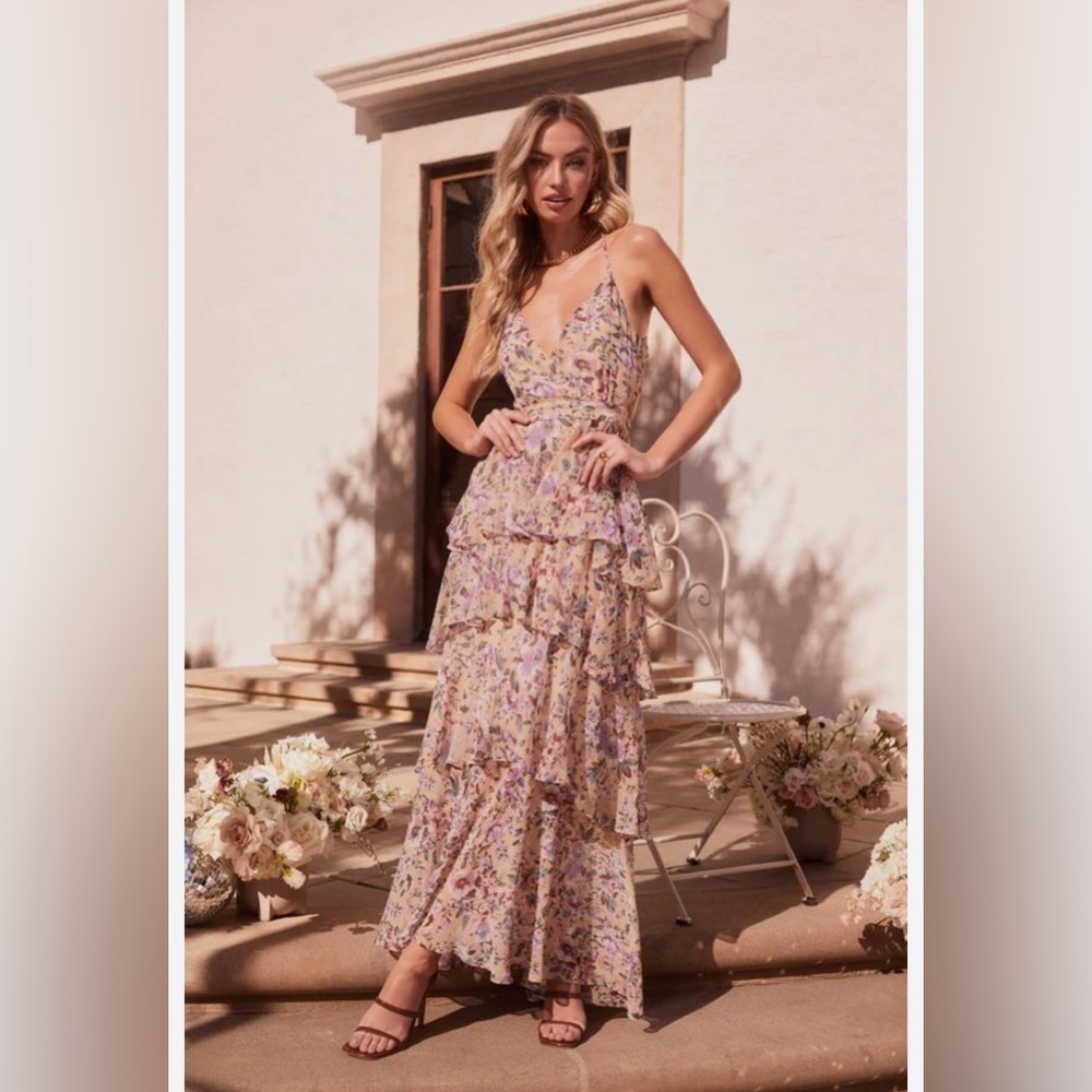 Astr the label Rosana Floral Tiered Ruffle Maxi Dress